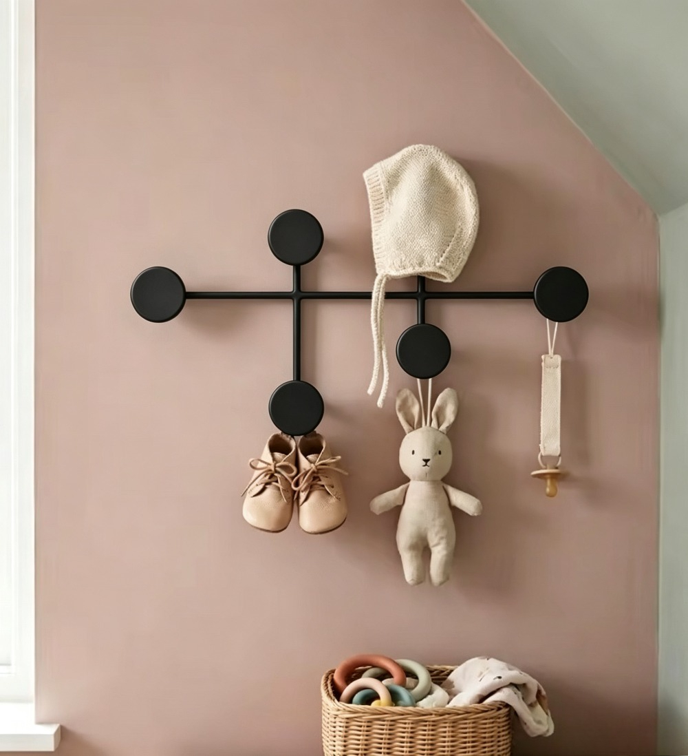Baby Nursery Hooks - Современная черная металлическая настенная вешалка для