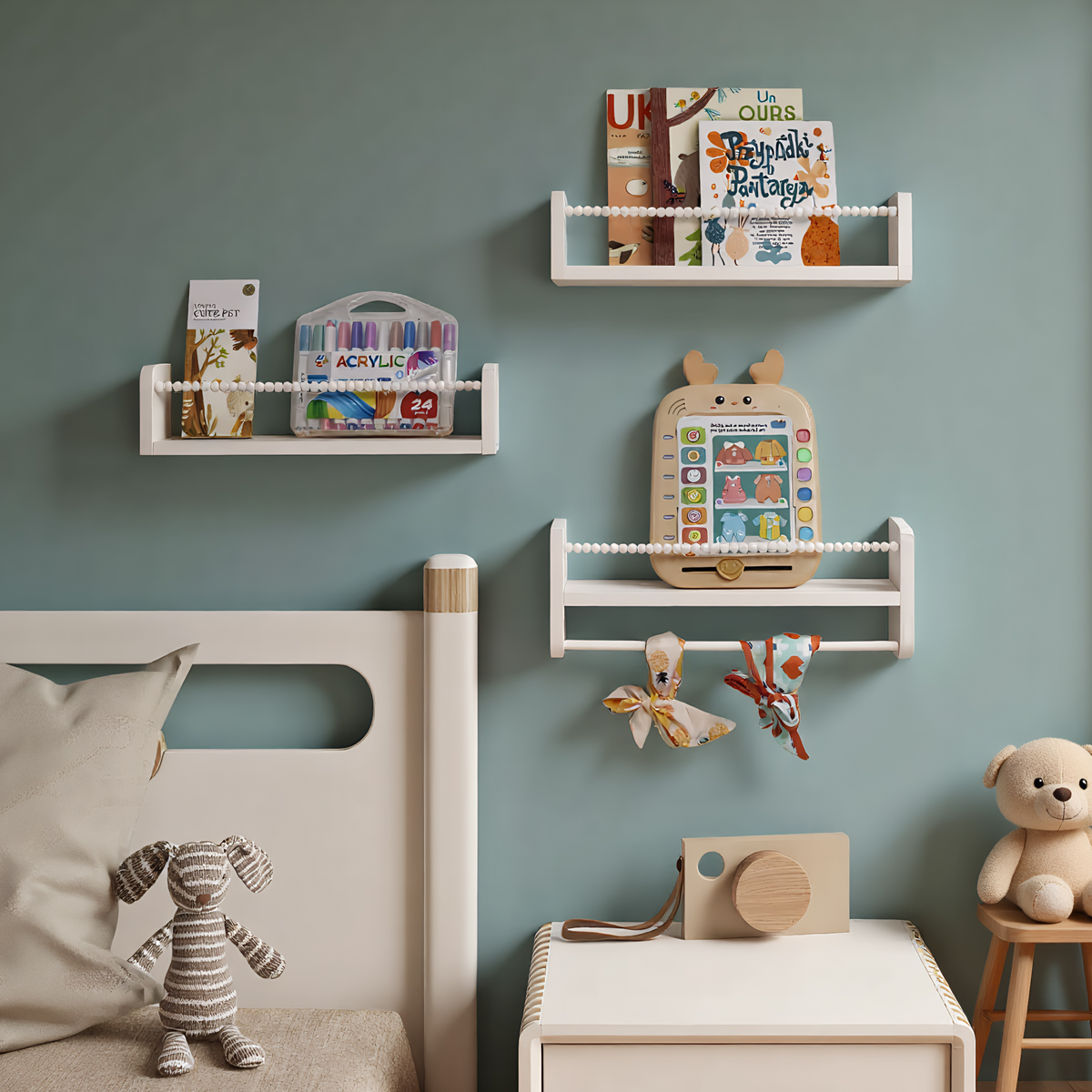 Baby Nursery Floating Shelves - Навесные полки для детских книг на
