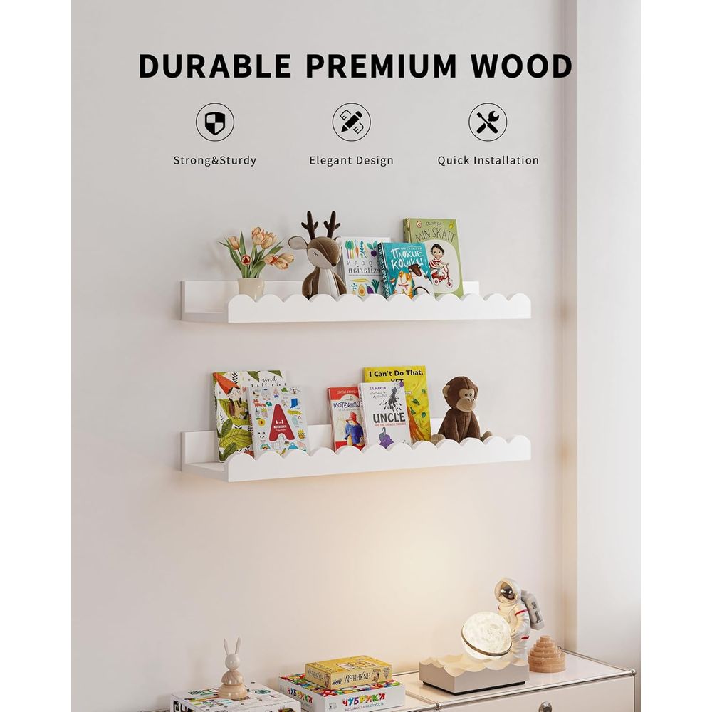 Набор из 4 белых настенных пол – обзор и цена Baby Nursery Floating Shelves