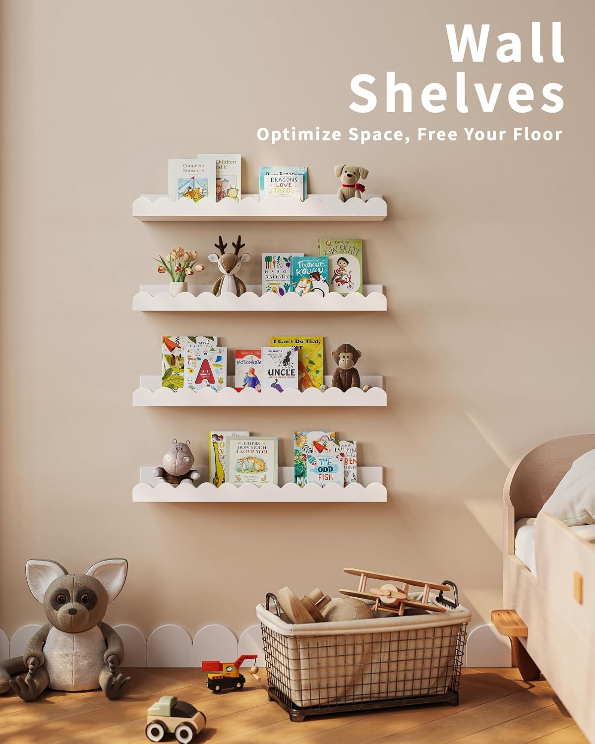Набор из 4 белых плавающих кни – обзор и цена Baby Nursery Floating Shelves