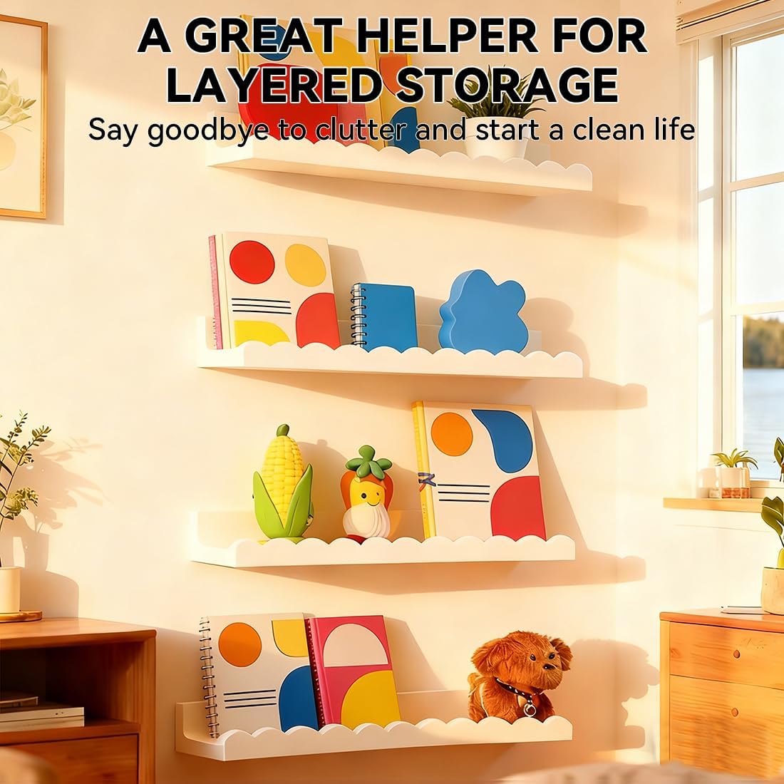 Набор из 4 белых плавающих кни – обзор и цена Baby Nursery Floating Shelves