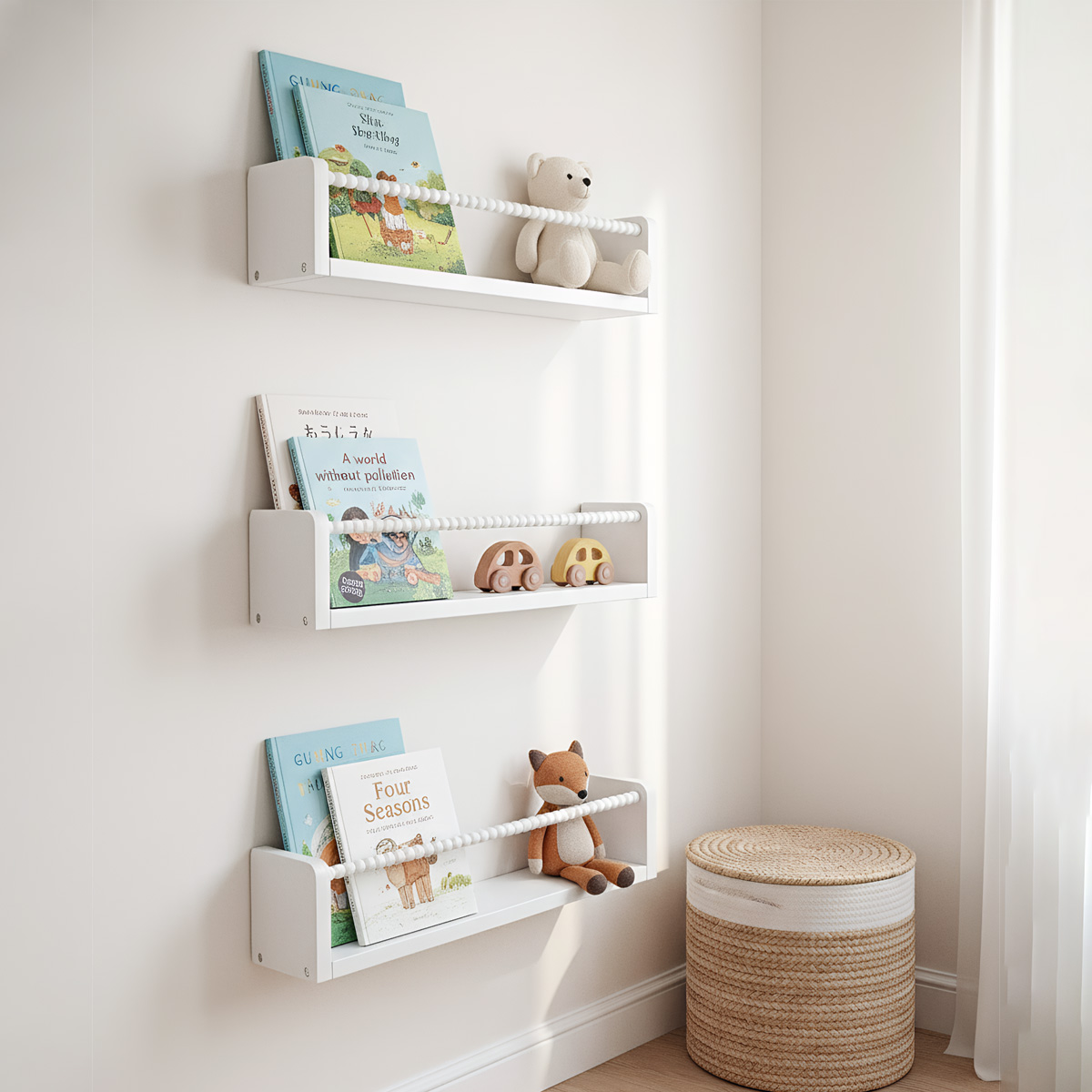 Настенные полки для детских кн – обзор и цена Baby Nursery Floating Shelves