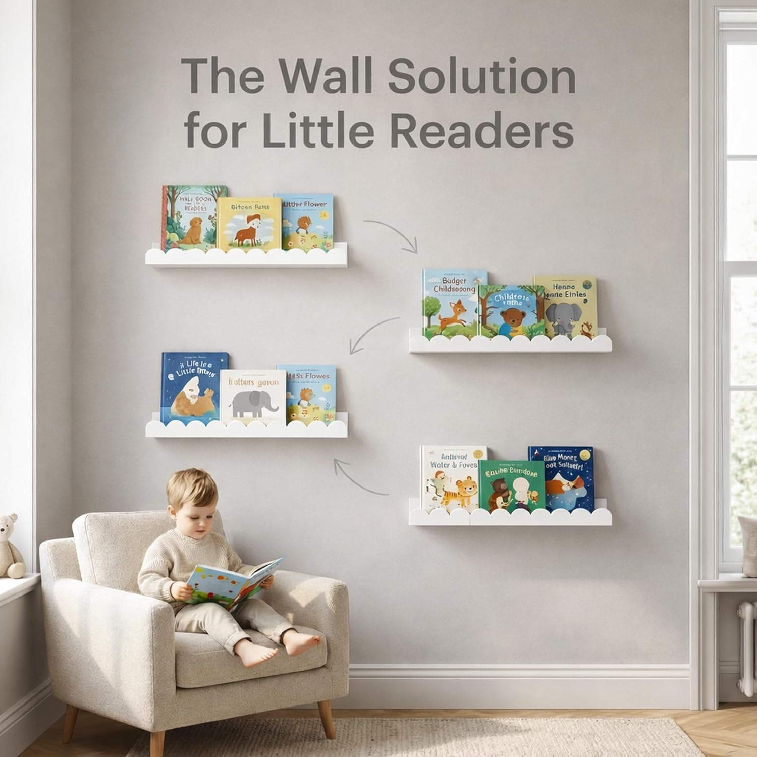 Набор из 4 белых плавающих пол – обзор и цена Baby Nursery Floating Shelves