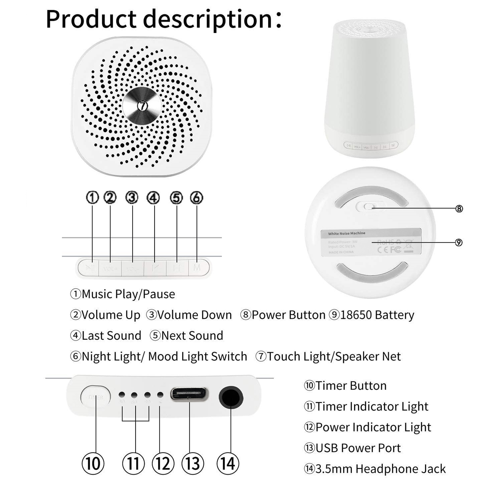 Звуковая машина с белым шумом, – обзор и цена Baby Sound Machine White