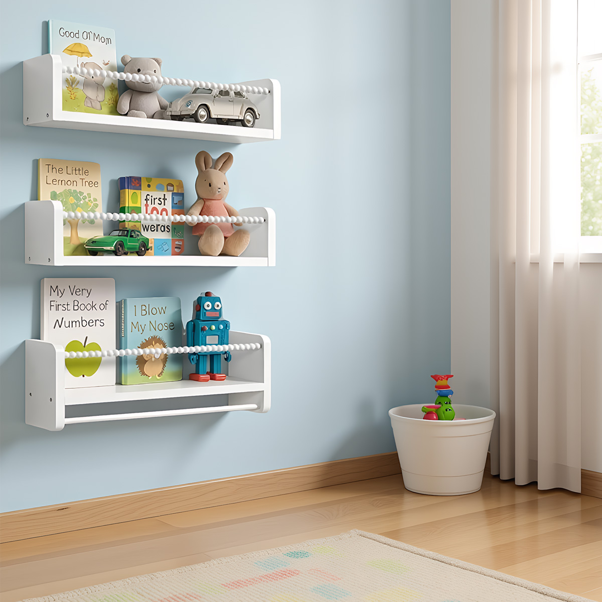 Навесные полки для детских кни – обзор и цена Baby Nursery Floating Shelves